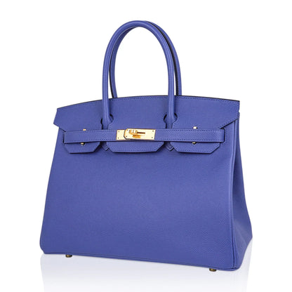Birkin 30 Bag Blue Brighton Epsom Leather with Gold Hardware