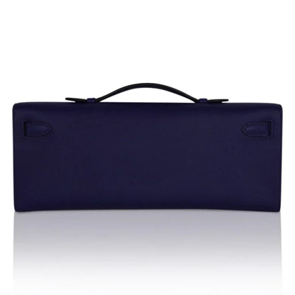 Kelly Cut Bag Blue Encre Swift with Gold Hardware
