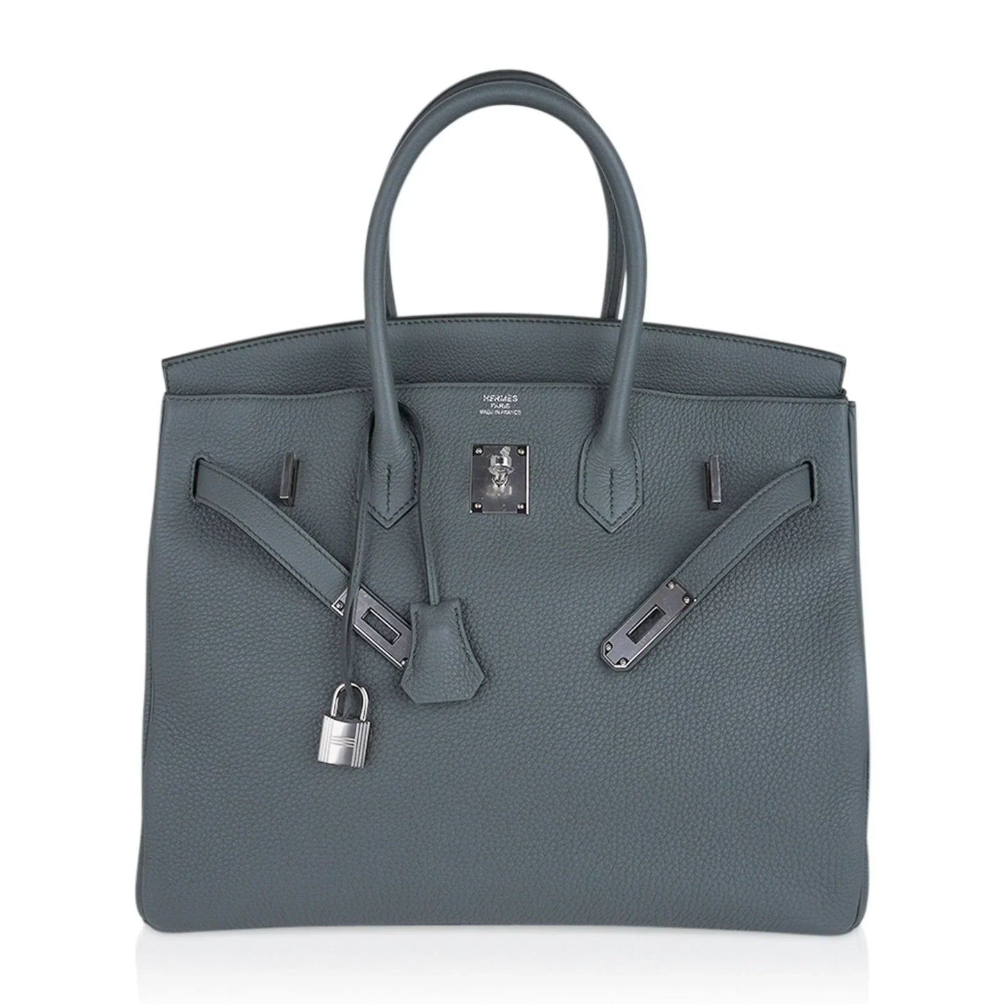 Birkin 35 Bag Vert Amande Togo Leather with Palladium Hardware
