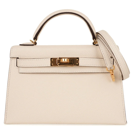 Mini Kelly 20 Bag Sellier Nata Epsom with Gold Hardware