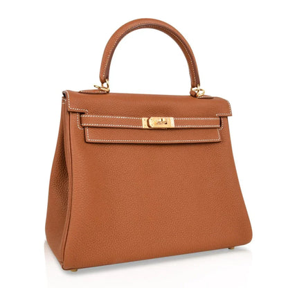 Kelly 25 Retourne Bag Coveted Gold Togo Gold Hardware
